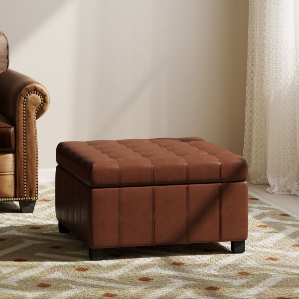 Rigby Faux Leather Storage Ottoman