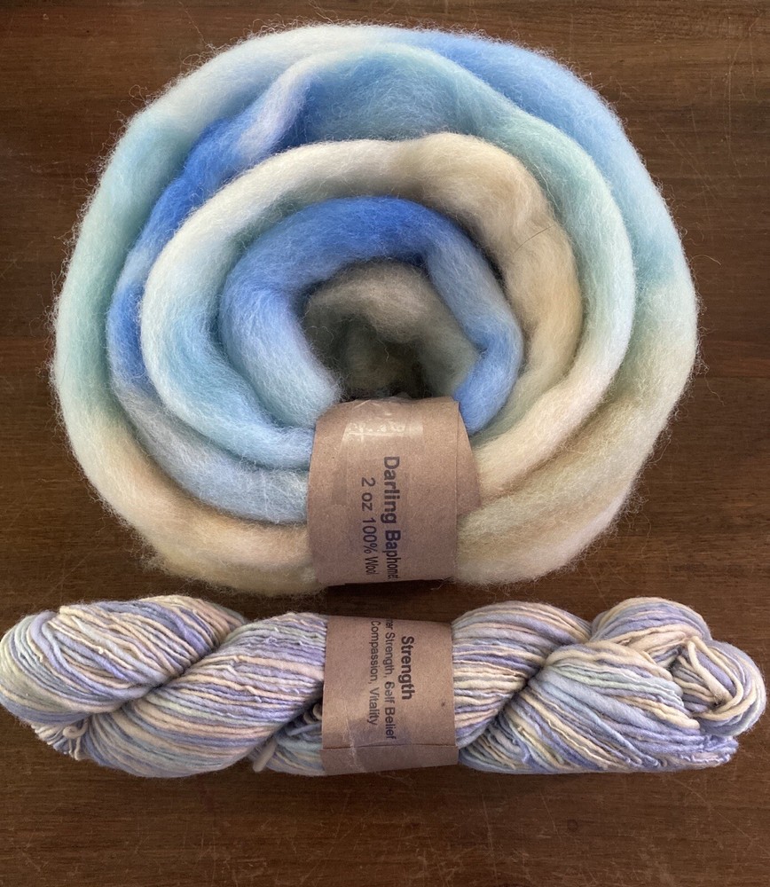 8. Strength Tarot - Hand Painted Merino Wool Roving Chime
