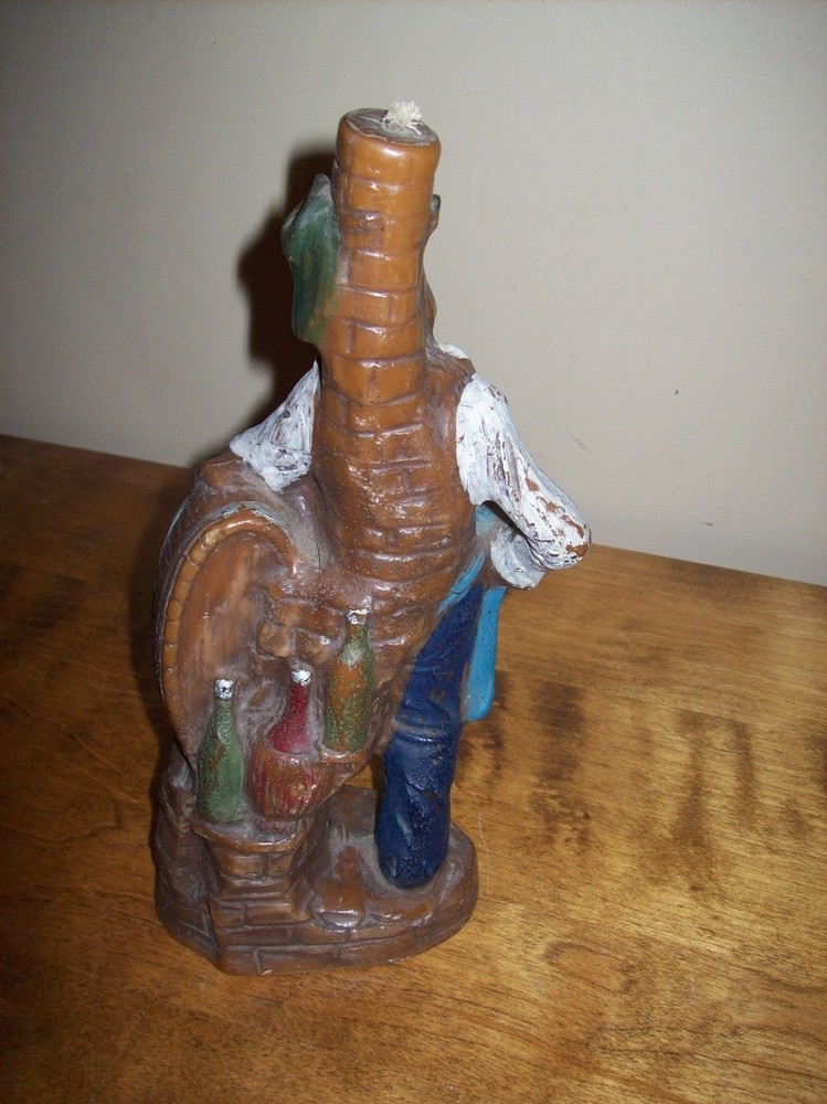 Vintage Bartender Keg Pourer Bar SOLID CARVED Candle