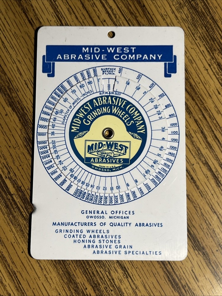 Mid-West Abrasive Company Grinding Wheels Chart
