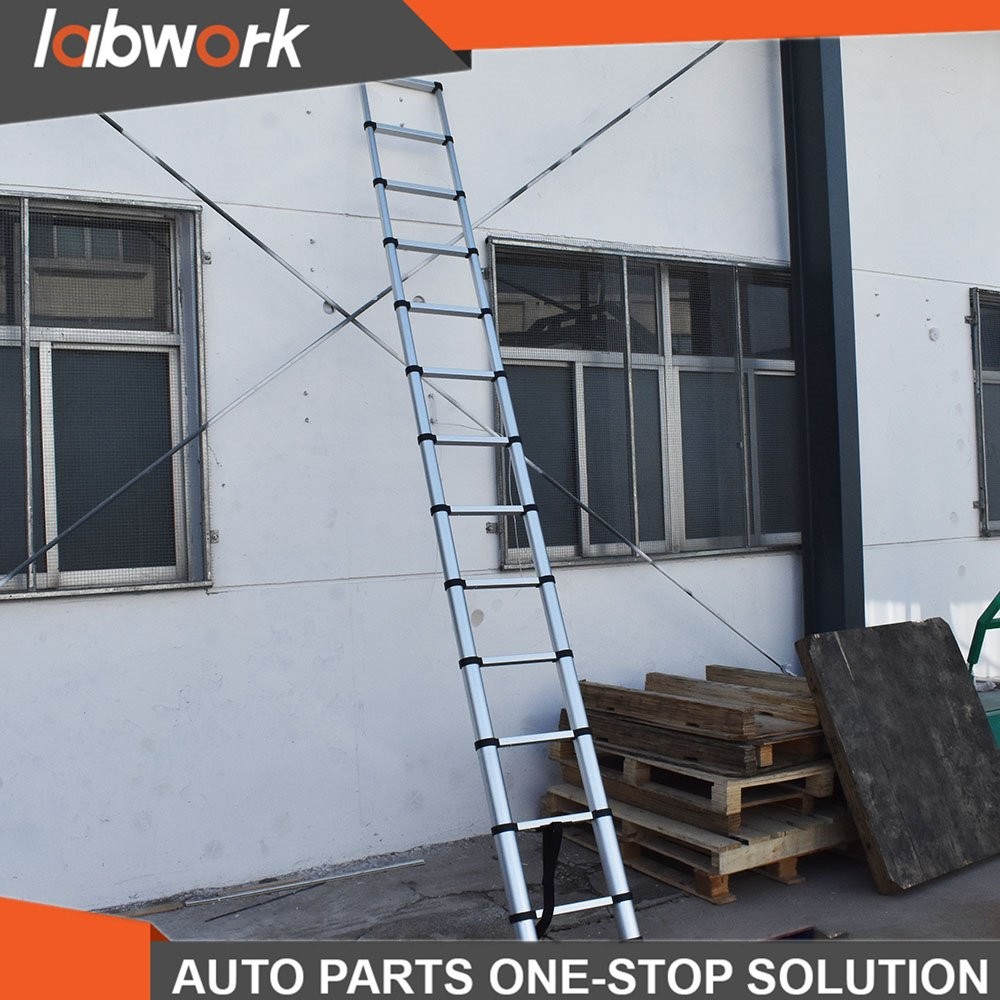 Labwork 12.5ft Telescopic Step Ladder Aluminum Multi Purpose Extension Ladder