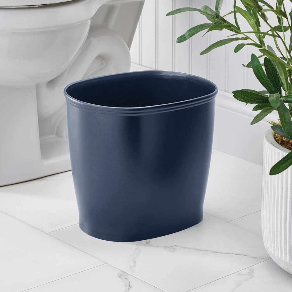Slim Plastic Bathroom Trash Can, Small Garbage Bin for Bedroom, Office