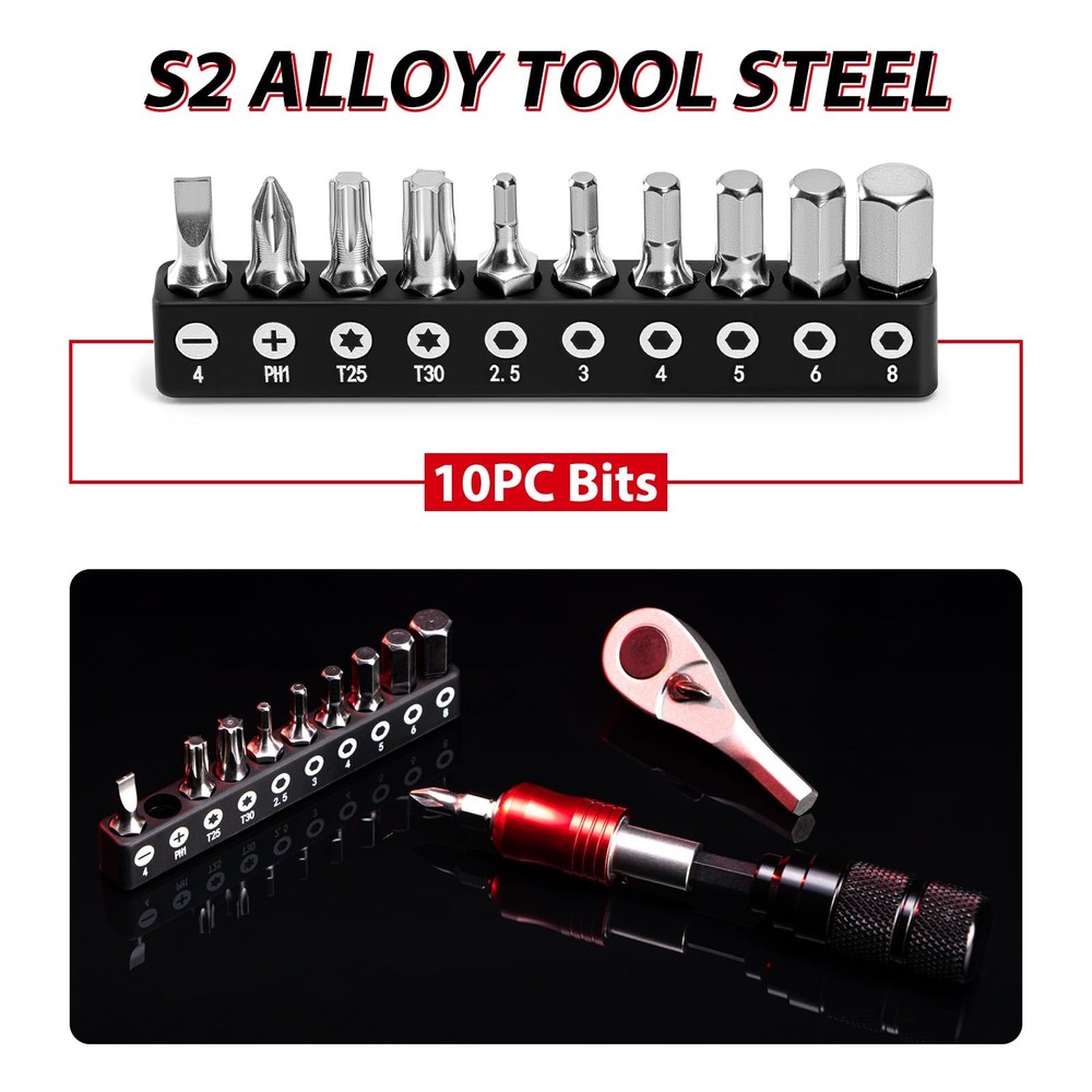 10 Pcs Magnetic Bits Bicycle Repair Tool Kit Alloy Multitool Maintenance Set
