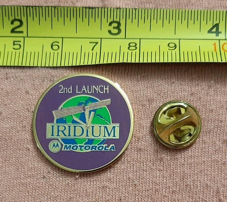 NASA Iridium 2nd Launch Motorola Satellite Lapel Pin