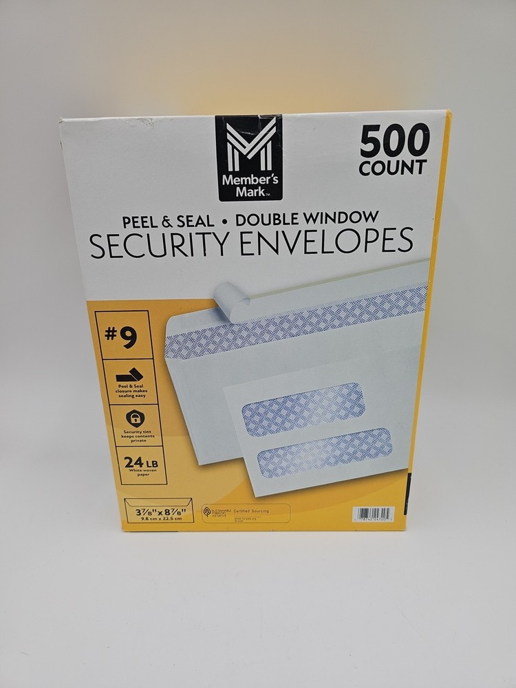 Member's Mark Envelope #9 Double Window 500 Ct