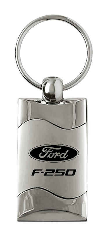 Ford F-250 Rectangular Wave Key Ring (Silver)
