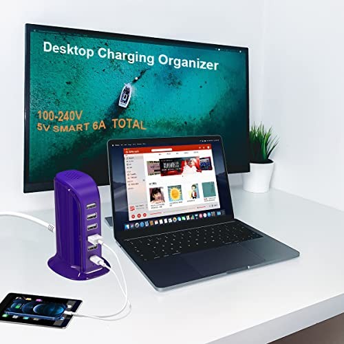 iPhone Charger Fast Charging , Multi Device USB purple charging station