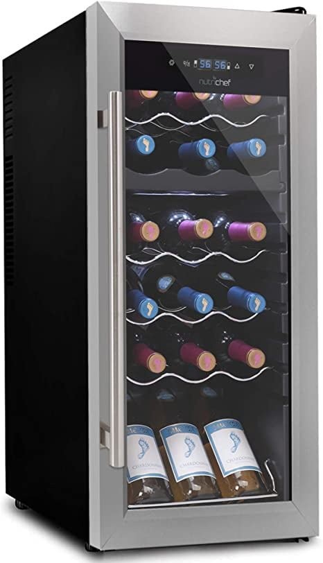 Nutrichef Wine Chilling Refrigerator Cellar - Digital Touch Button Control