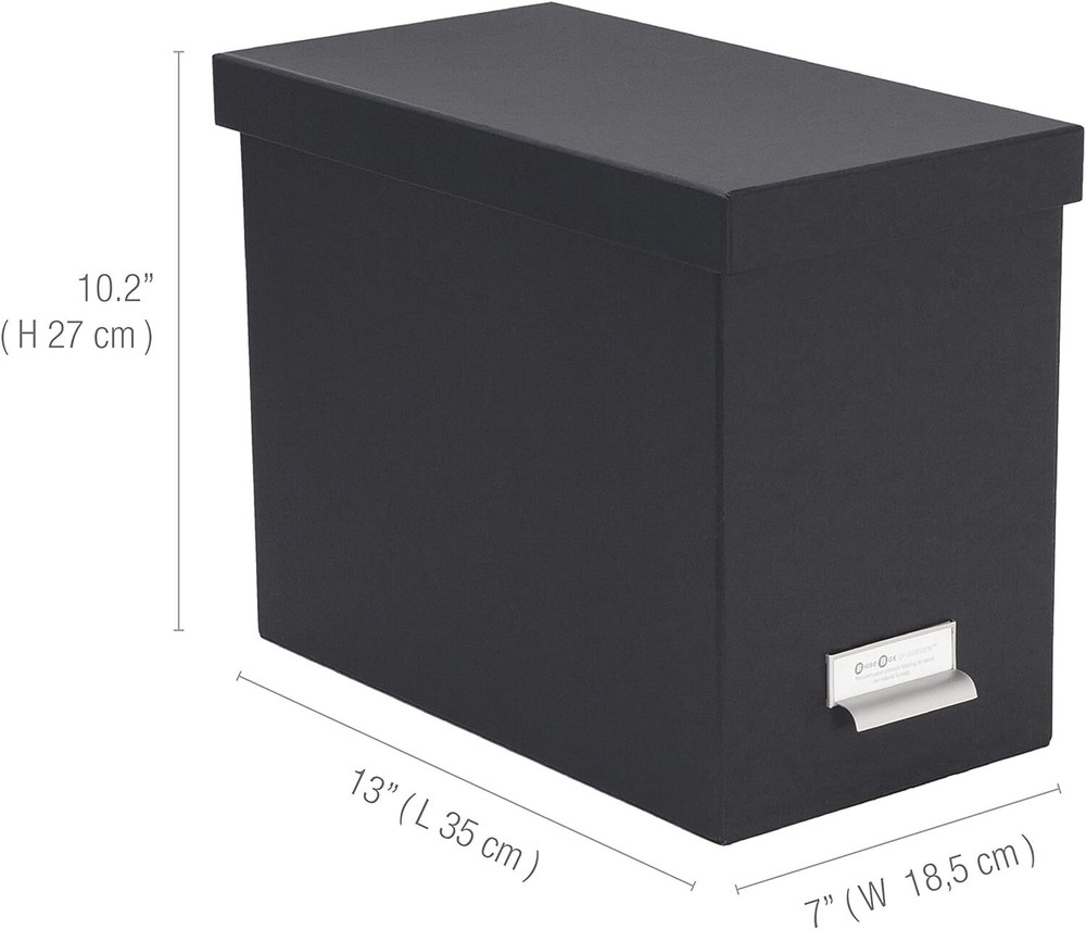 Bigso John Fiberboard Label Frame Desktop File Storage Box | Grey