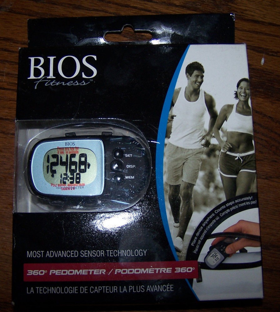 BIOS 360 Degree PEDOMETER - Model 303FC - Many features! - NIB!