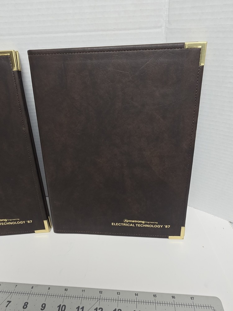 Vintage Armstrong Engineering Electrical Technology 1987 Padfolio Folder Pair