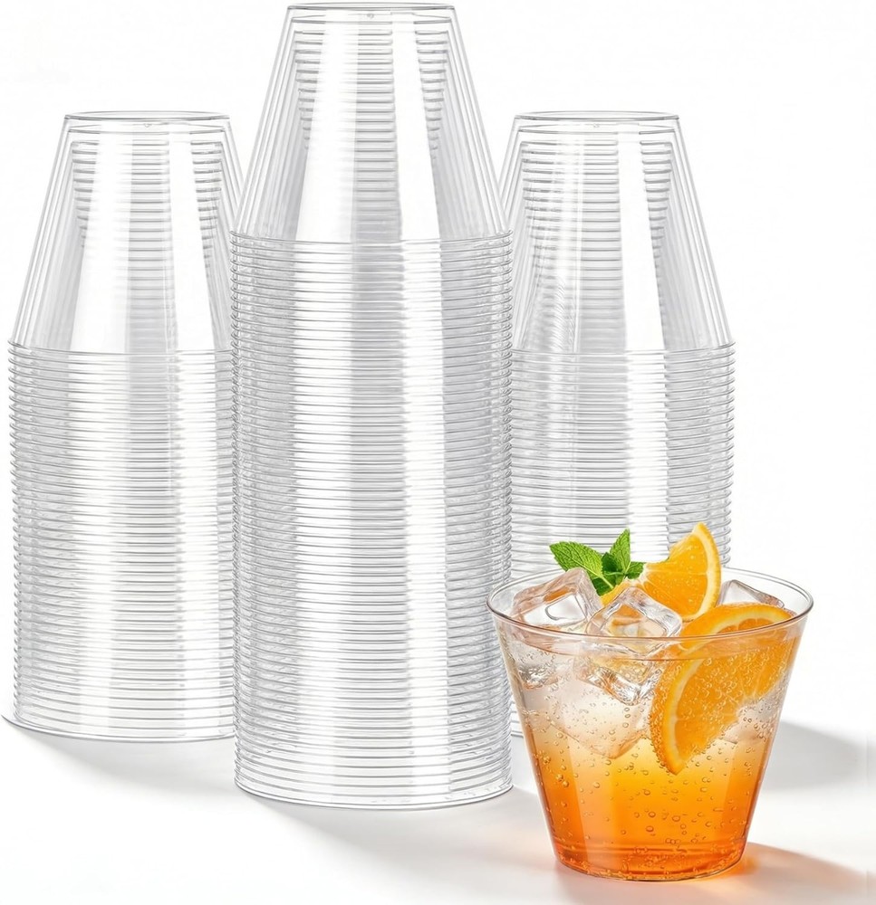Clear Plastic Cups for Cold Beveras, Disposable Plastic Cups