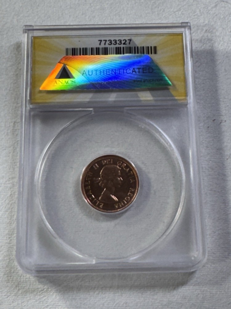 1963 Canada 1 Cent Proof Like Graded MS 68 RD by ANACS