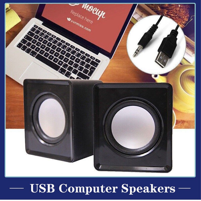 3.5mm Jack USB Wired Computer Speaker Stereo For PC Laptop Notebook Desktop FFpR
