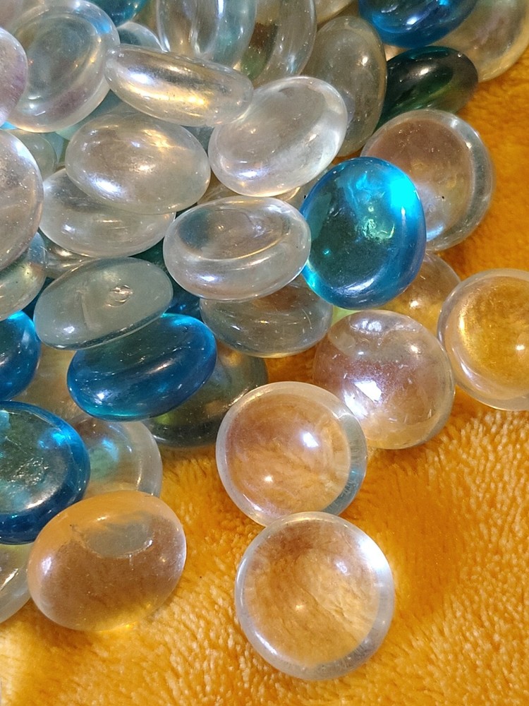 Glass Gems Clear And Blue 2.3lbs