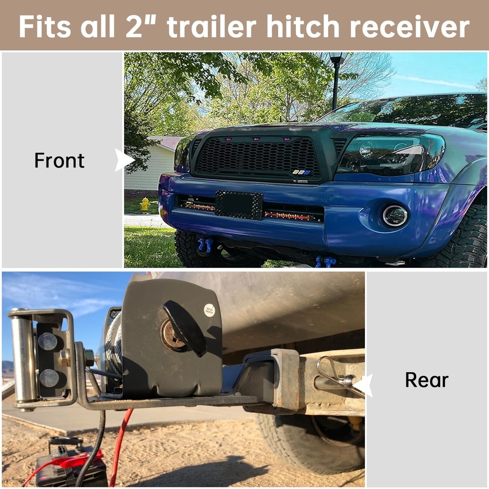 Universal 2" Receiver Trailer Hitch Winch Mount Plate ,Winch Mounting