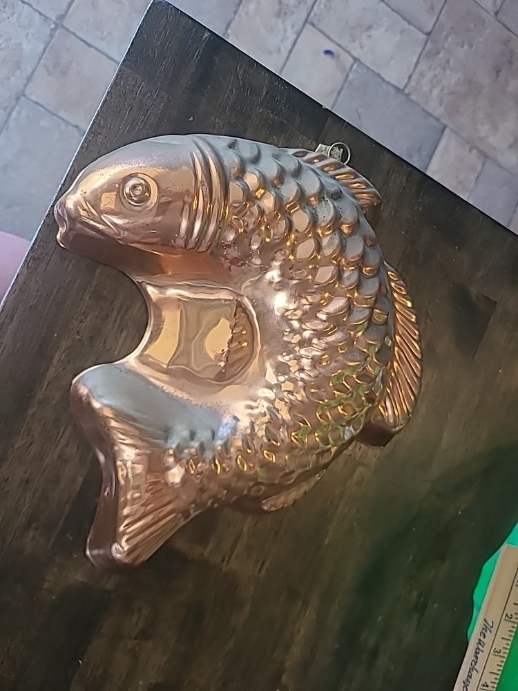 Antique copper fish mold See Photos