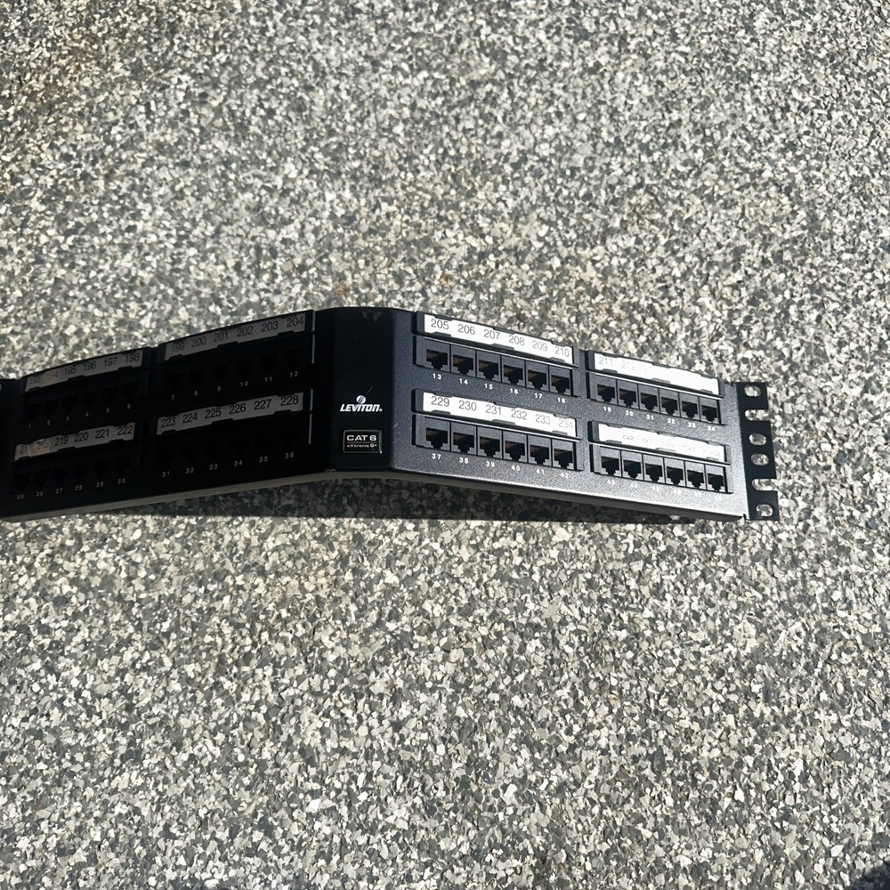 Leviton CAT 48 Port Angled Patch Panel w/ Cat 6A+ Plugs