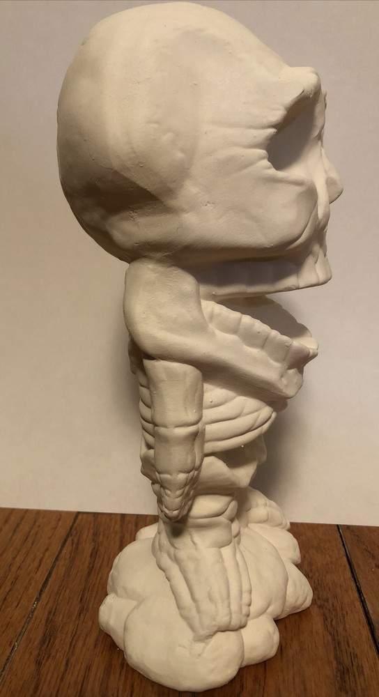 Ceramic Bisque ~~Skeleton,Ready To paint! 7”x4”x3”