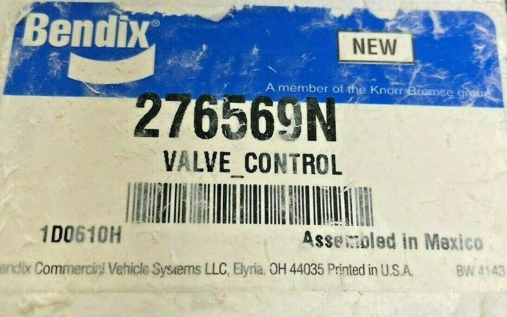 BENDIX PP-1 DASH MOUNT CONTROL VALVE T293507 276569N