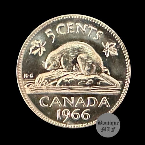 1966 Canada 5¢ cent MINT uncirculated coin from roll
