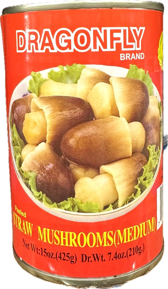 4 Cans Dragonfly Peeled Straw Mushroom Medium 15oz Each