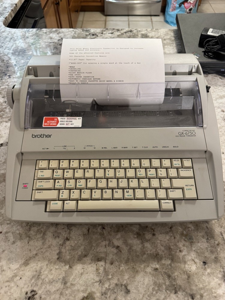 Brother Correctronic GX-6750 Electronic Typewriter With Tested Working