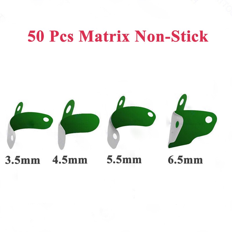 50 Pcs Dental Teflon Composite Bands Sectional Matrices Coating Titanium Matrix