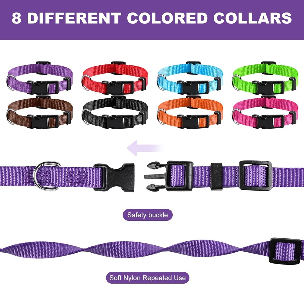 PARTNER Puppy ID Collars Identification Whelping Super Soft Nylon Adjustable ...