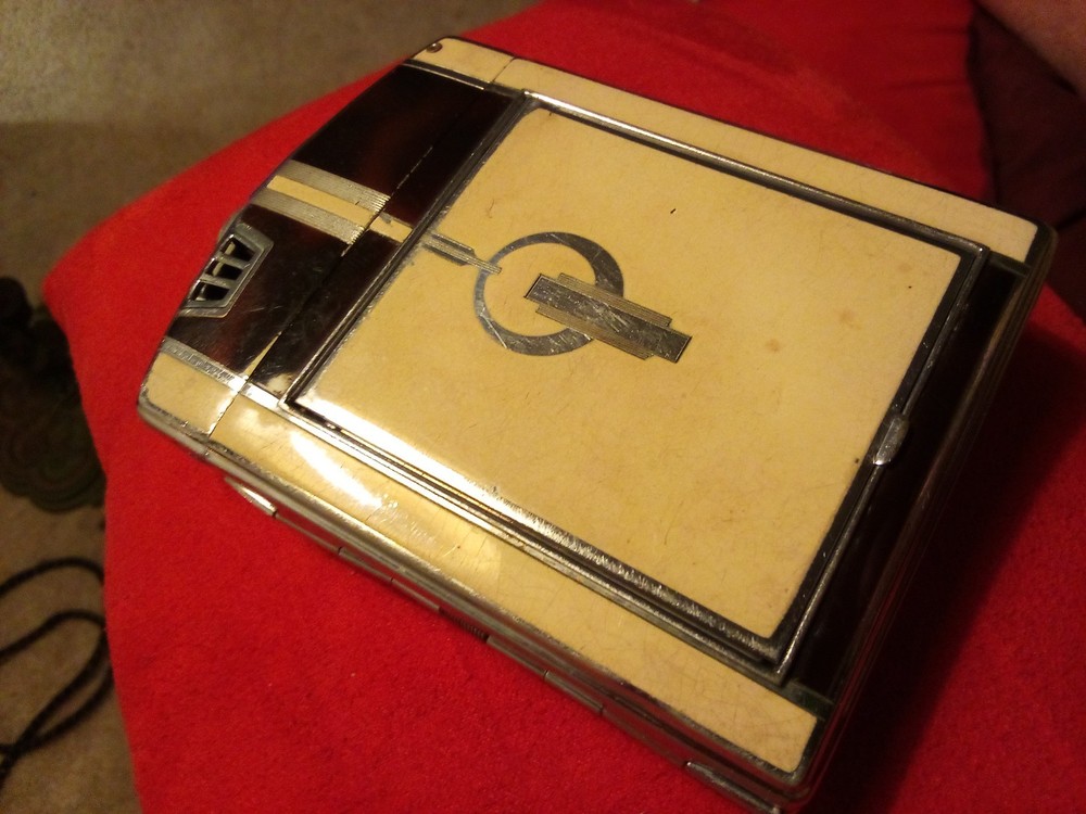 1930s Deco Ronson Cigarette Case Lighter Compact