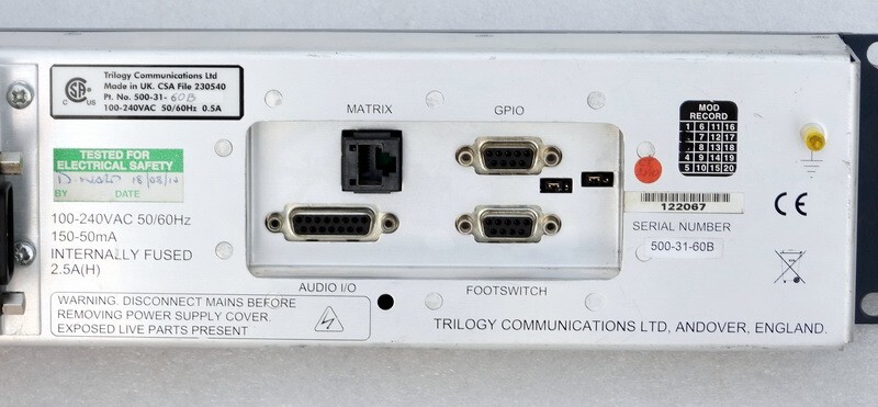 TRILOGY COMMUNICATION LTD P/N. 500-31-60B DIGITAL INTERCOM PUBLIC ADDRESS SYSTEM