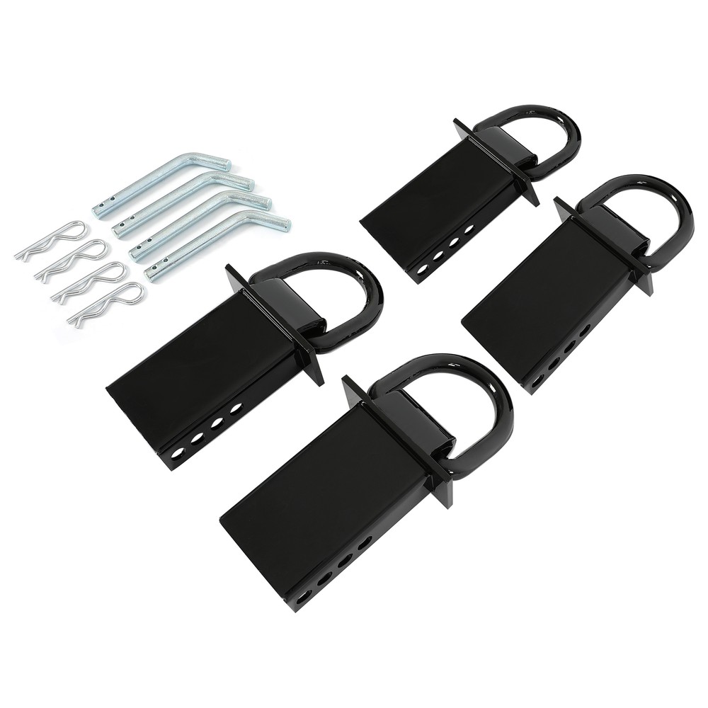 Heavy Duty 4 Pack Trailer Adjustable Stake Pocket D-Ring Zinc 2”×4" 16200LBS