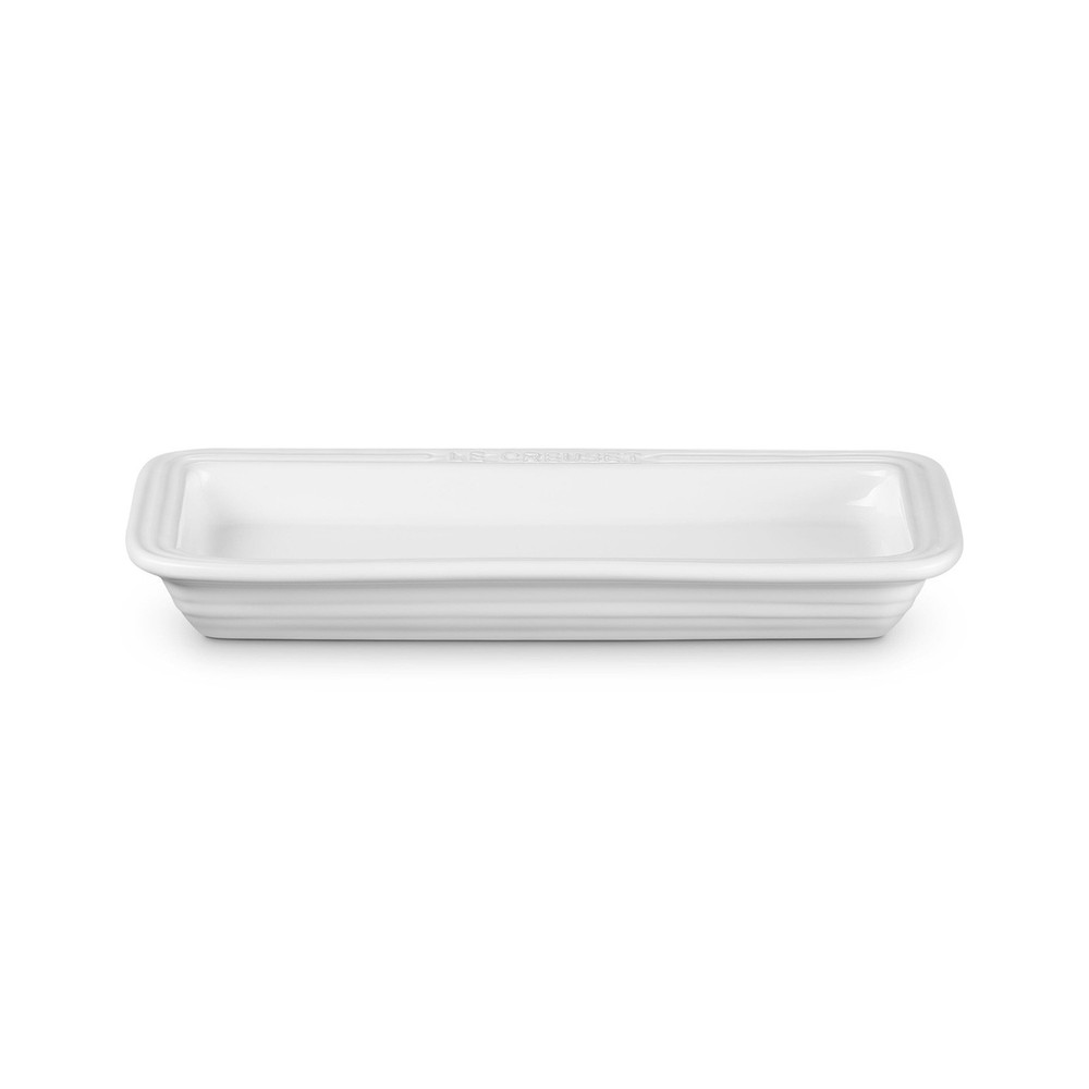 Le Creuset Rectangular Plate 25cm 10" White Stoneware Serving Platter Japan New