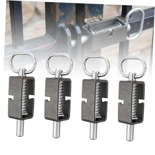 4 Pack Weld-On Spring Latch Lock, Heavy-Duty Trailer Gate Latch with Plain