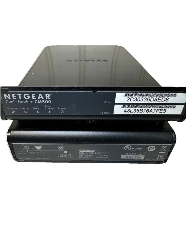 Netgear CM500 DOCSIS 3.0 Cable Modem Xfinity Spectrum Tested Working