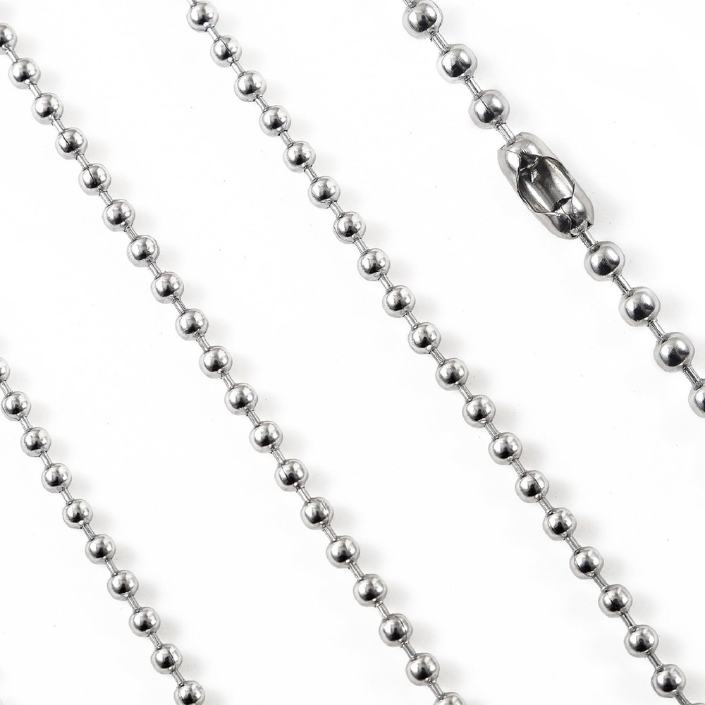 GZXUNFA 120 Inch Ceiling Fan Pull Chain, Beaded Chains 120 Inch, Silver