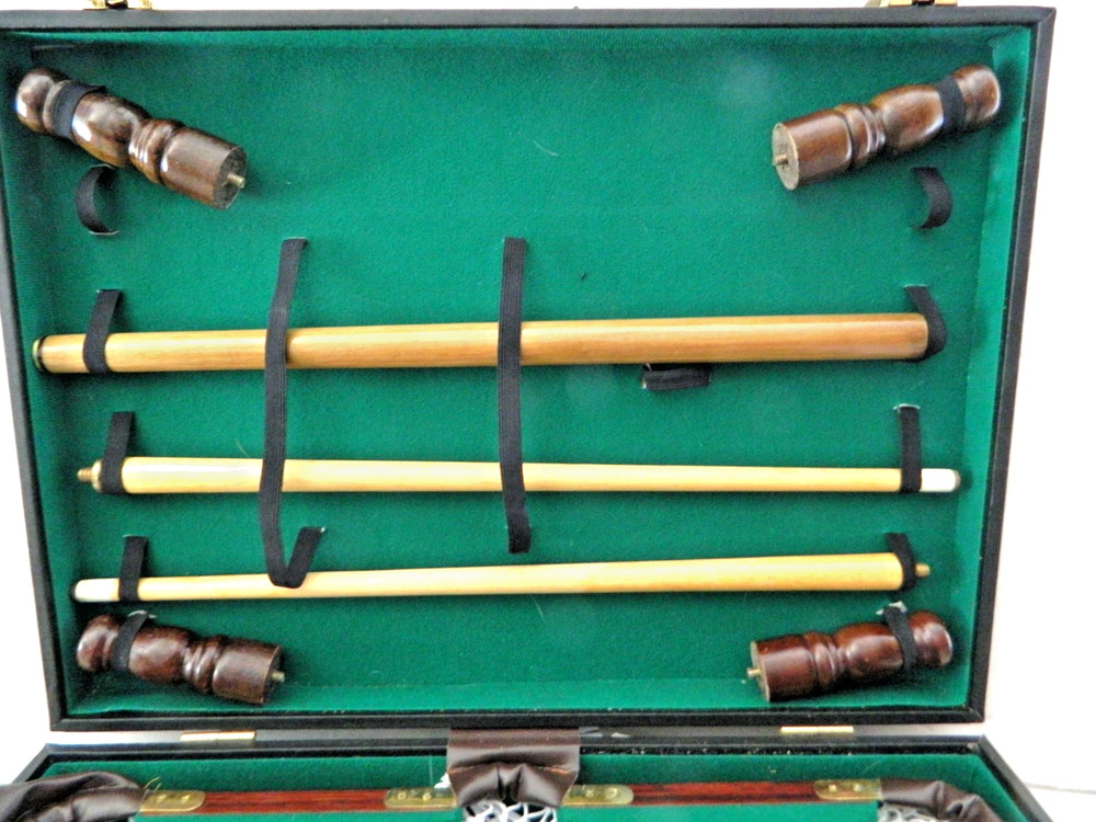 Table Top Miniature Billiard Pool Game Complete Set