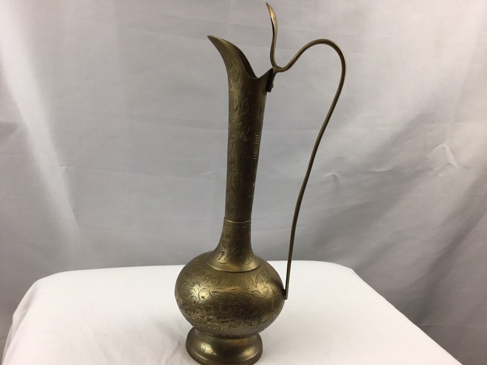 Vintage Brass Small Pitcher Wine Decanter Handle