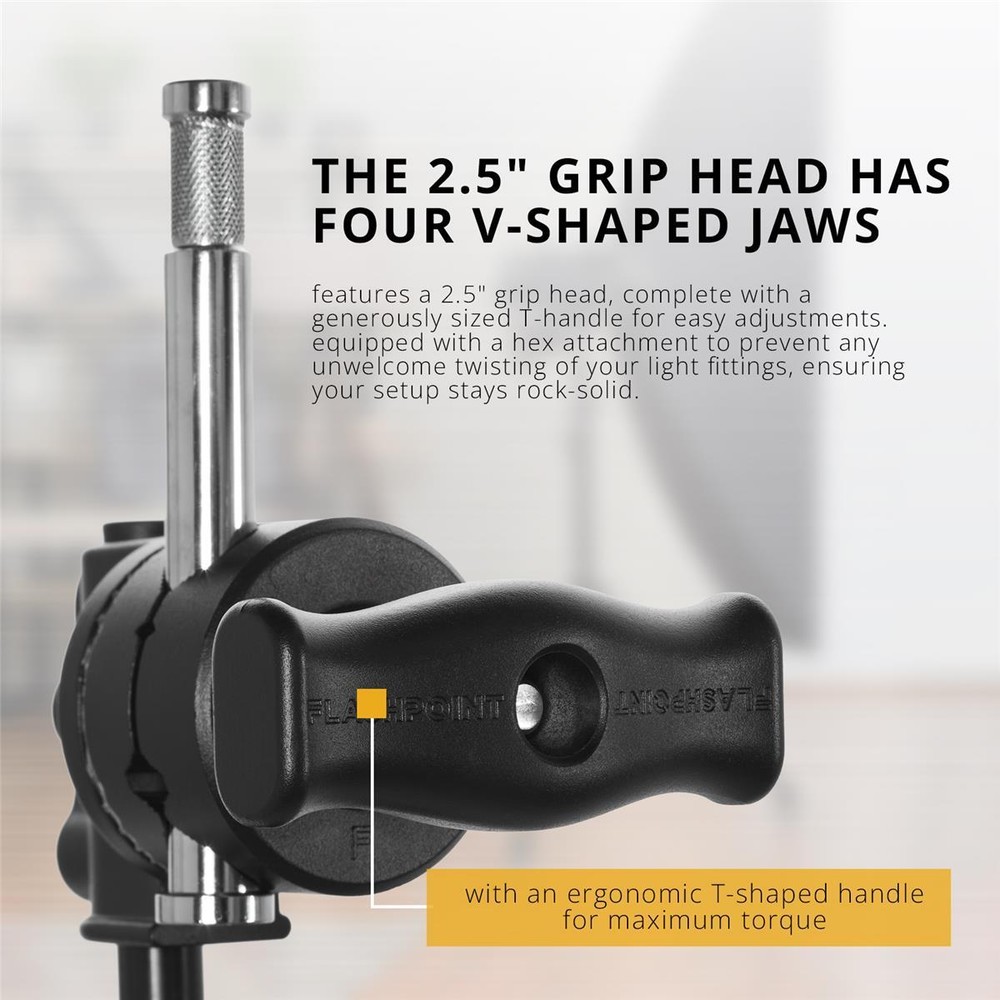 Flashpoint 40" Quick Release Turtle Base C-Stand Kit, Grip Head Arm (Black)