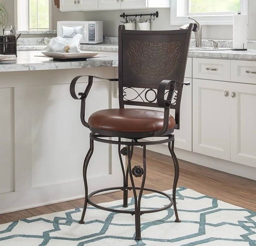 Two Counter Height Metal Bar Stools