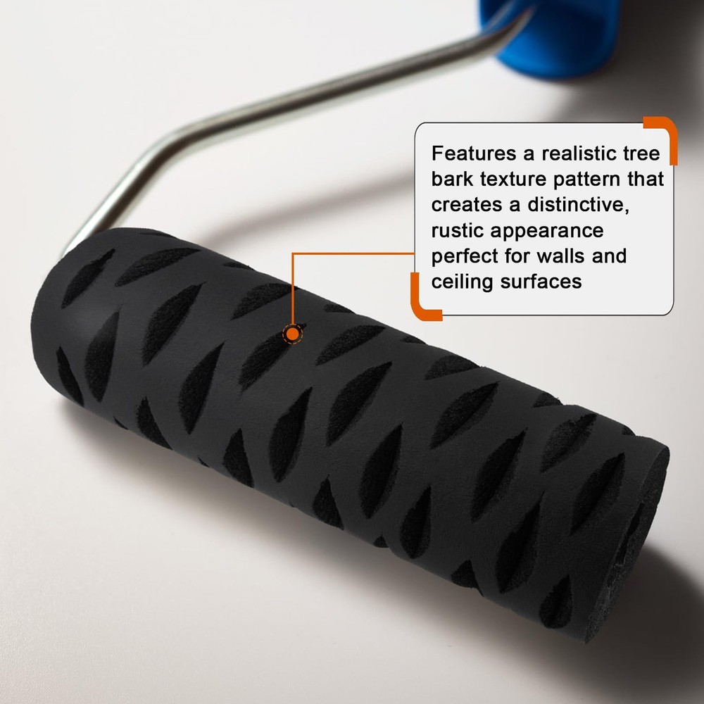 Tree Bark Pattern Drywall Texture Roller, 9-inch, Paint Roller for Walls and ...