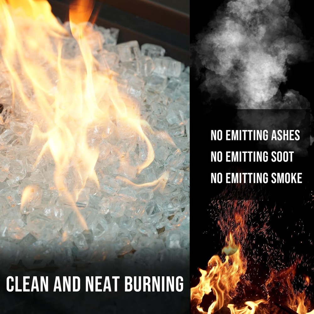 Skyflame High Luster 10-Pound Regular Fire Glass for Fire Pit Fireplace Garde...