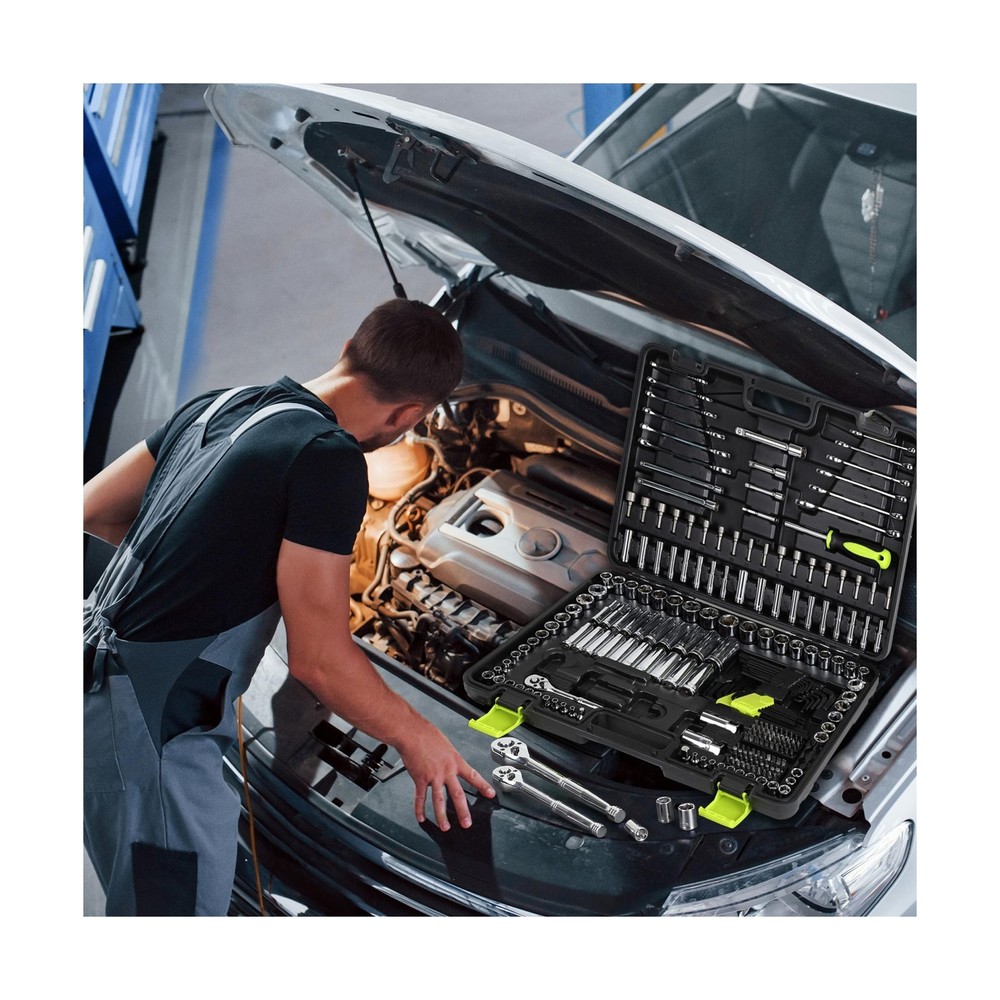FASTPRO 249-Piece Mechanics Tool Set, SAE & Metric Socket Set, Include 1/2", ...