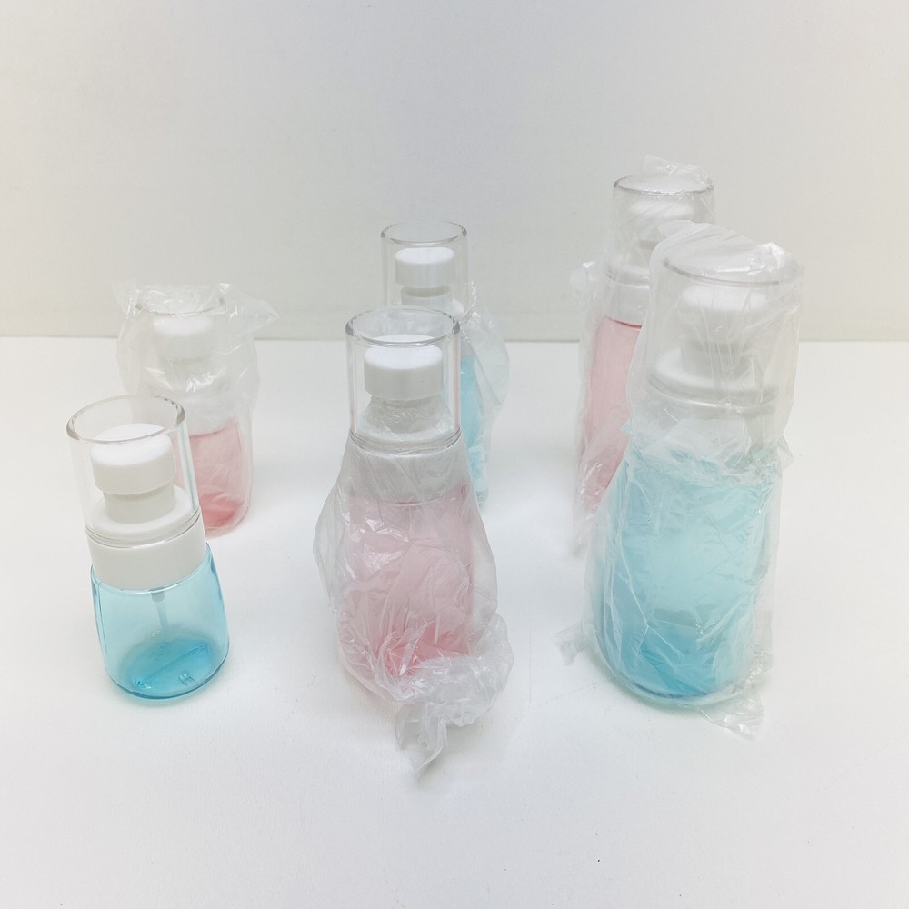 6Pc Small Plastic Fine Mist Spray Bottles Mini Empty Travel Bottles 3 Sizes