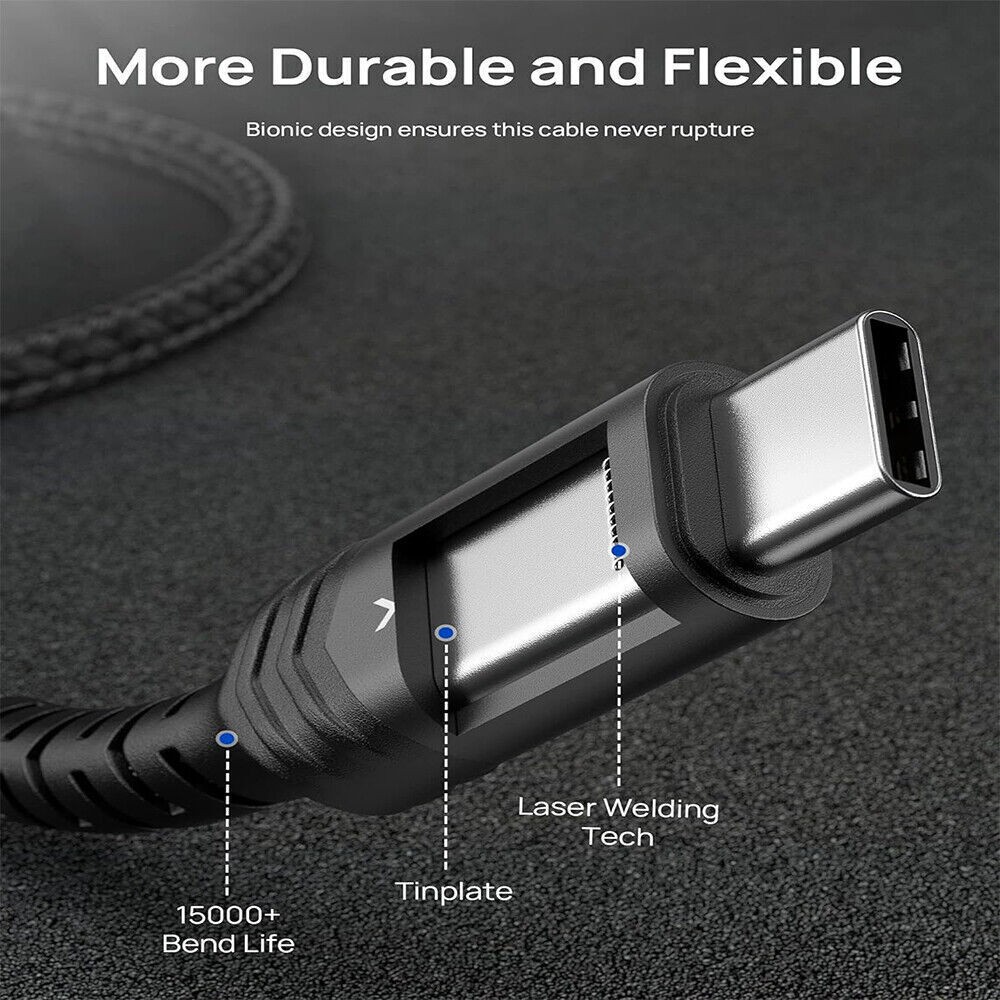 USB3.2 Gen2 USB C 20Gbps Cable Type C 5K 100W Fast Charging For Galaxy iPhone15