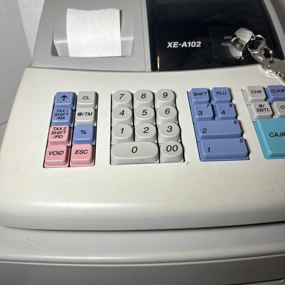 Sharp XE-A102 Electronic Cash Register With Keys Tested Working