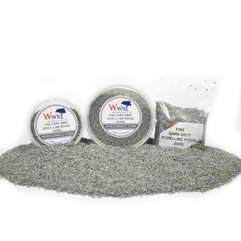 Fine Dark Grey Modelling Rocks 2mm | Wargame Scenery & Basing Material