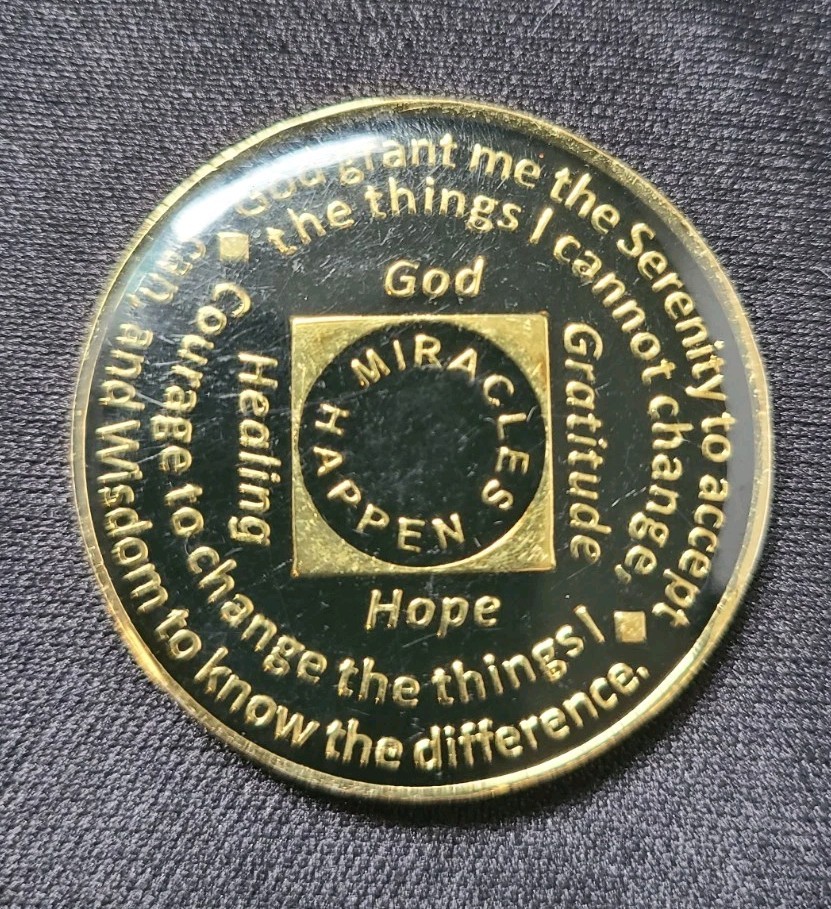 Narcotics Anonymous 18 Year Black Token 1991