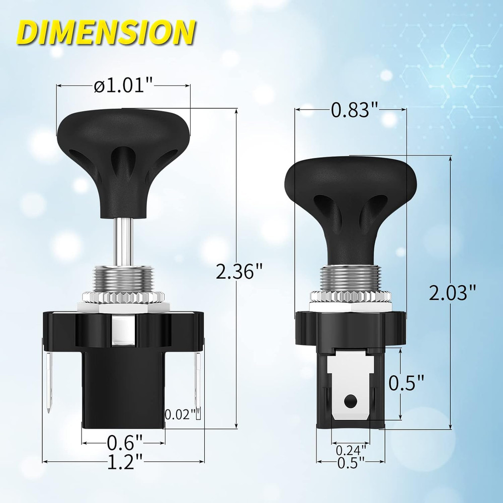 Golf Cart Headlight Switch Push Pull Type 12 Volt Universal Light Switch Button