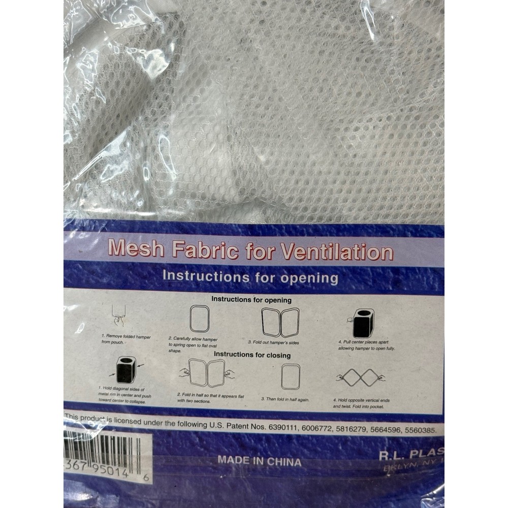 Jumbo Easy Open Pop Up Laundry Hamper Extra Large White Mesh Side Pocket